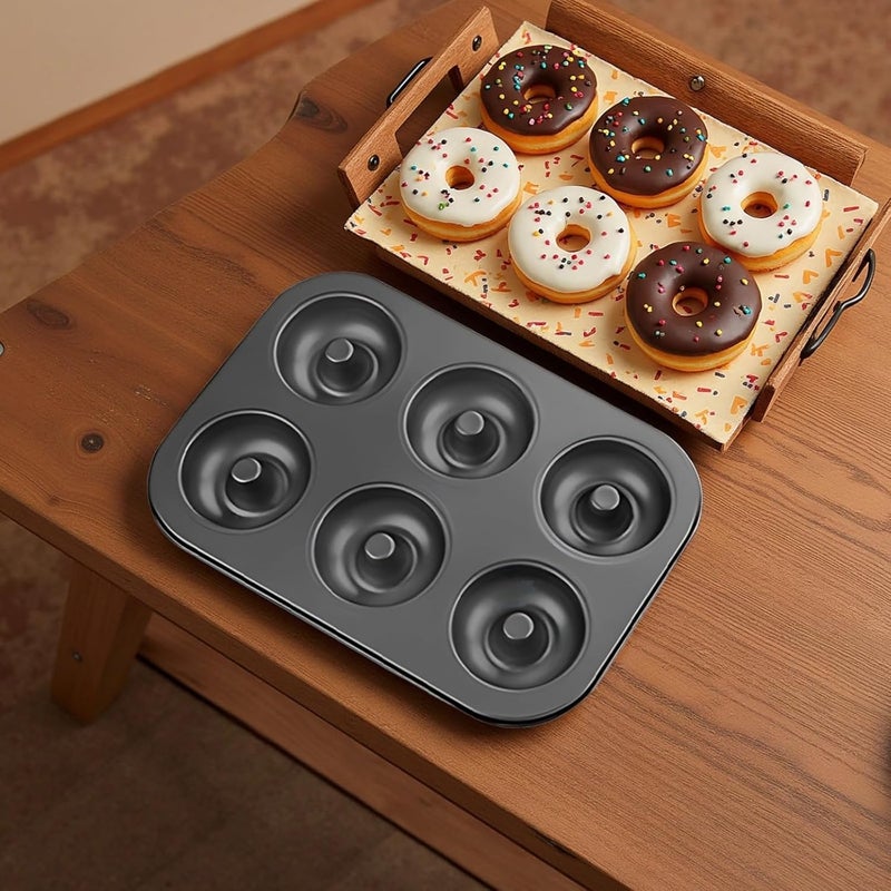 Donut Mold Nonstick 6-Cavity, Coated Baking Pan, Easy Clean, Perfect Donut Every Time, for Home Baking and Parties, Ideal - Image 3