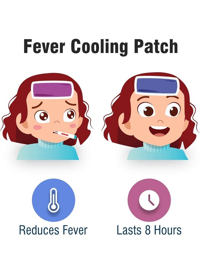 WOLCURE Fever Free Cooling Patch – 4 Reusable Patches (50x120mm) | Fast Cooling Relief with Temperature-Indicating Discoloration  - Image 4