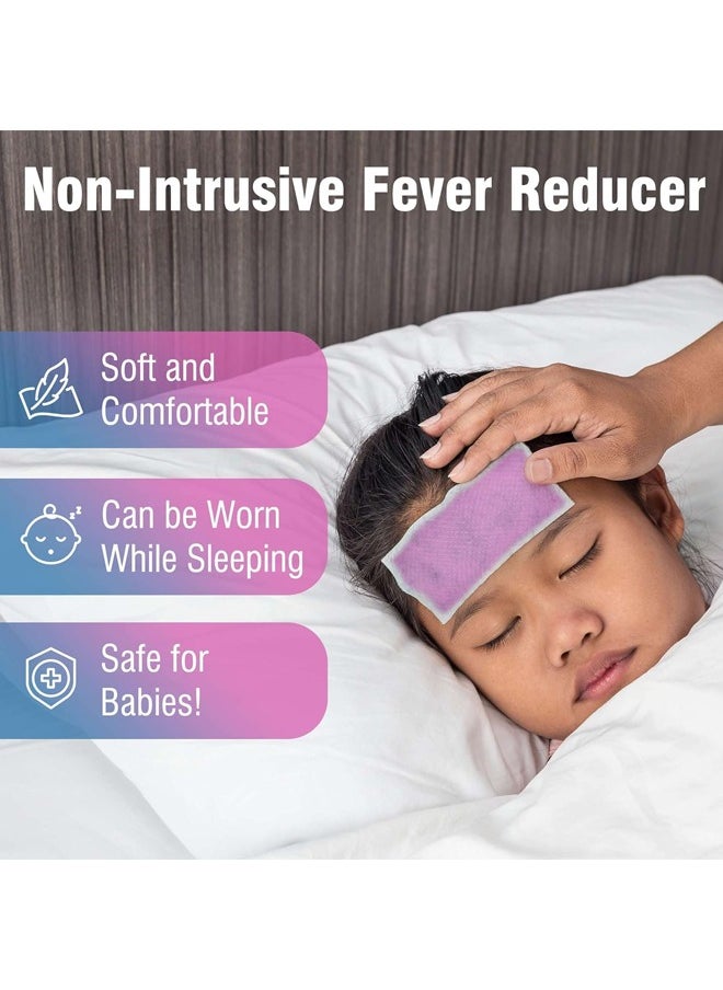 WOLCURE - Fever Free Cooling Patch – 4 Reusable Patches (50x120mm) | Fast Cooling Relief with Temperature-Indicating Discoloration - Image 1