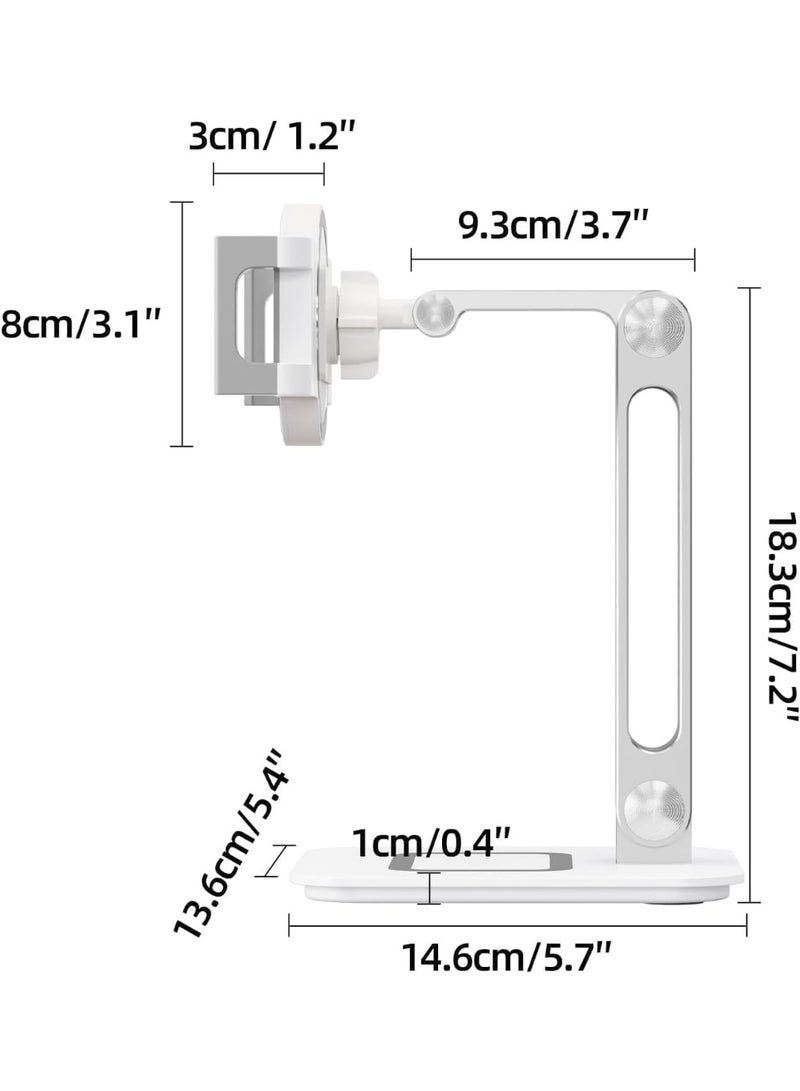 ويسفور حامل جهاز لوحي من الألومنيوم، حامل هاتف محمول سطح المكتب قابل للتعديل، حامل هاتف محمول قابل للطي، حامل جهاز لوحي بذراع طويلة، حامل لوحي بدون استخدام اليدين، مناسب لجهاز iPad Pro وiPhone 13 Pro Max مقاس 4.7 بوصة - 12.9 بوصة - Image 2