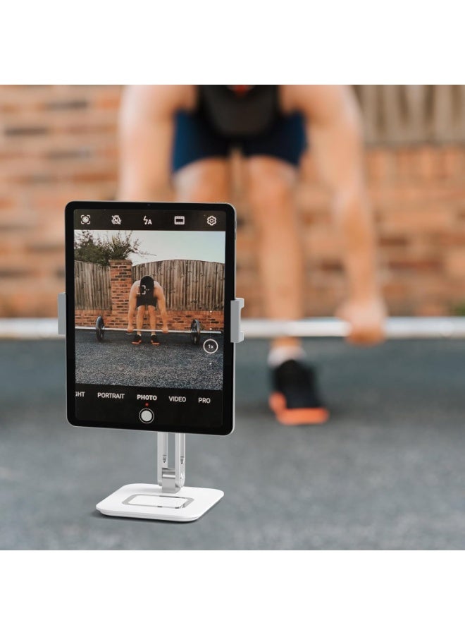 ويسفور حامل جهاز لوحي من الألومنيوم، حامل هاتف محمول سطح المكتب قابل للتعديل، حامل هاتف محمول قابل للطي، حامل جهاز لوحي بذراع طويلة، حامل لوحي بدون استخدام اليدين، مناسب لجهاز iPad Pro وiPhone 13 Pro Max مقاس 4.7 بوصة - 12.9 بوصة - Image 3