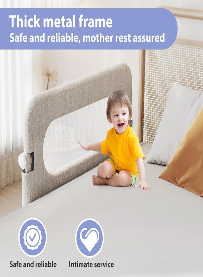 YYAMEA Toddler Bed Rail Guard for Baby - Toddlers Bed Rail for Queen Full King Twin Crib Bunk Size Bed Adjustable Heights & Foldable Portable Bedrail Extra Tall Child Safety Side Railing Guards for Kids(48") - Image 5