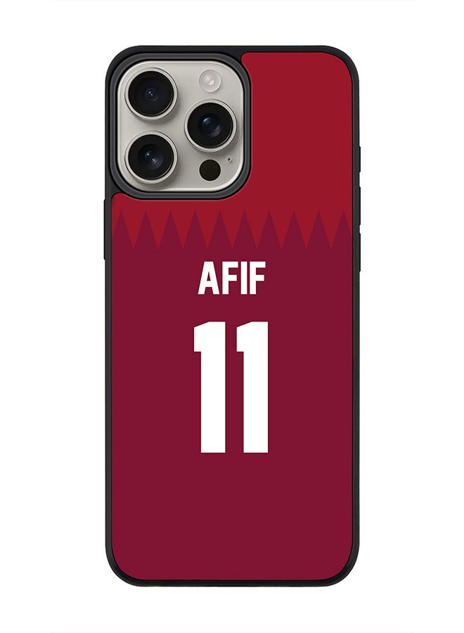 Stylizedd For iPhone 16 Pro Max Case [Compatible with MagSafe] Slim Magnetic cover Phone Case iPhone 16 Pro Max -Football - Qatar  Afif - Image 1
