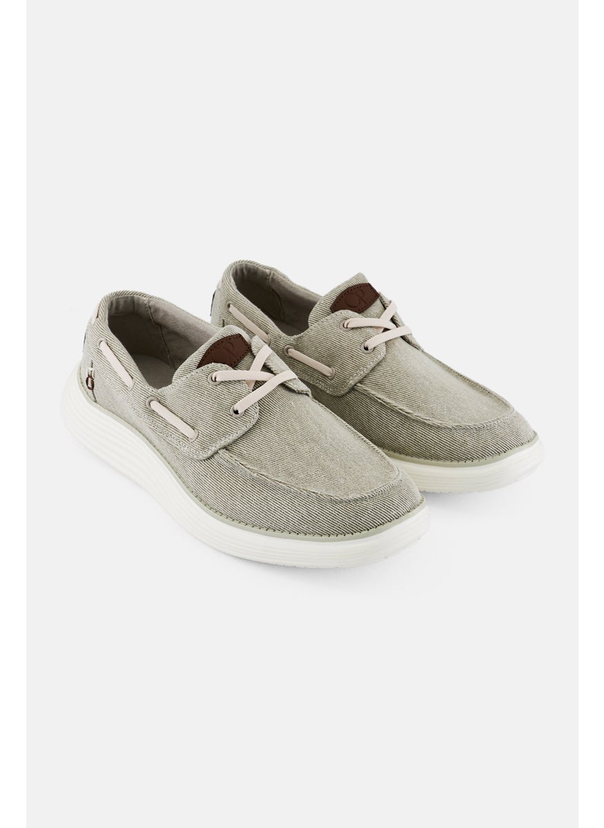 Ocean Pacific Men Lace Up Casual Shoes, Light Beige  - Image 1
