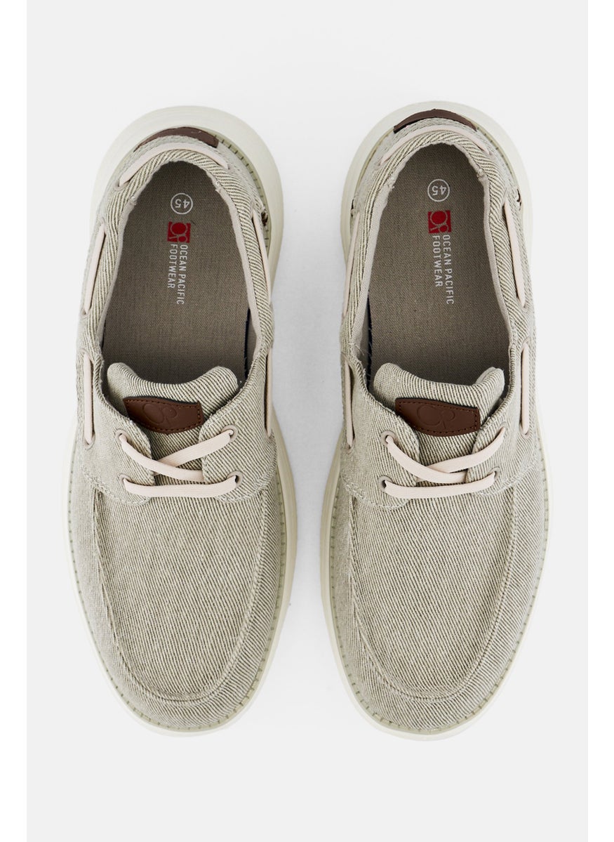 Ocean Pacific Men Lace Up Casual Shoes, Light Beige  - Image 3