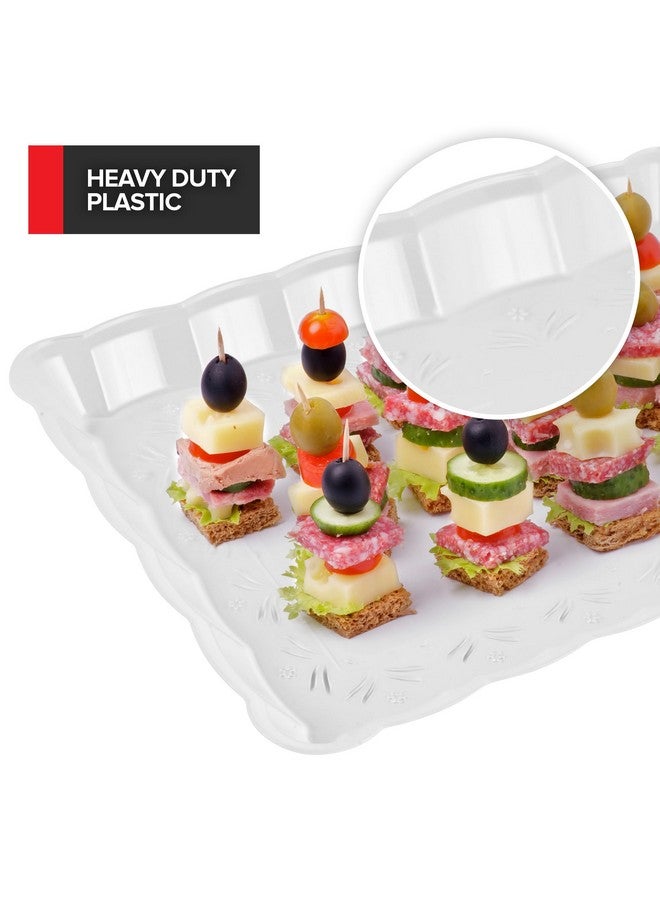 Stock Your Home (24 Pcs) Clear Plastic Serving Tray 9x13, Large Plastic Serving Platter Disposable, Rectangle Party Trays and Platters for Fruit, Dessert, Cookies, Appetizers, Food, Entertaining, Holiday Parties - Image 3