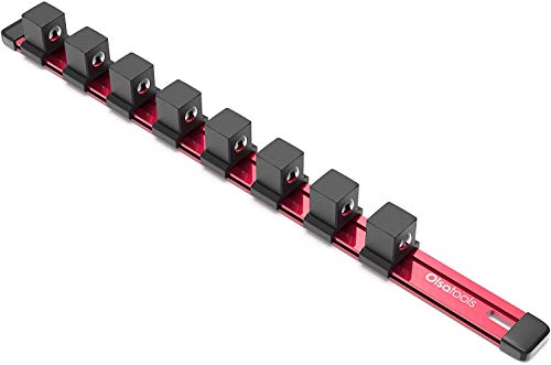 Olsa Tools Socket Organizer - 3/4-Inch Drive - Red Rail Holder for Impact Sockets - Heavy-Duty Storage for Mechanics - Professional Grade Metric or SAE Socket Organizer - Part: 1133 - Image 1
