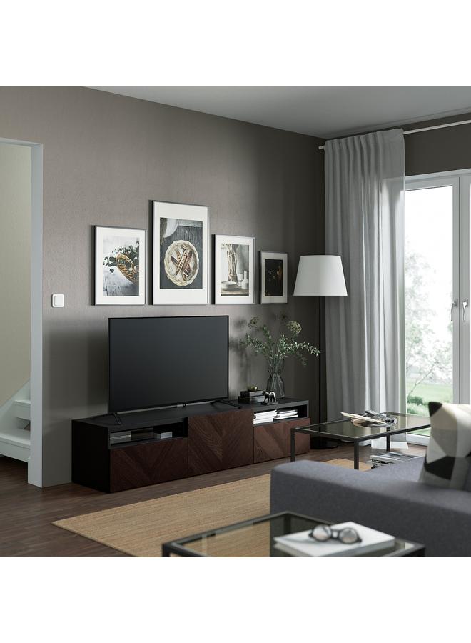 Zaboon Drawer Front, Dark Brown Stained Oak Veneer, 60X26 Cm - Image 3