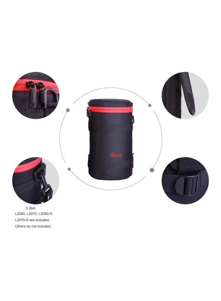 EIRMAI EMB-L2040 Model Eirmai lens bag for 100mm lenses with dual safety locks. Made of nylon in black. - Image 3
