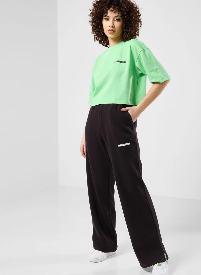 The Giving Movement Boxy Racer Printed Cropped T-Shirt