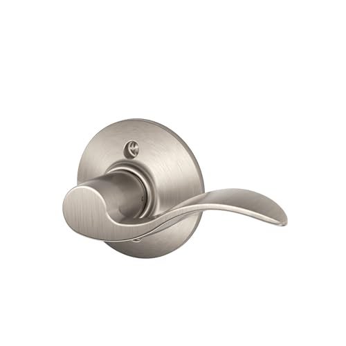 Schlage F170 ACC 619 RH Right Handed Accent Door Lever, One Sided Non-Turning Dummy Door Handle, Satin Nickel - Image 1