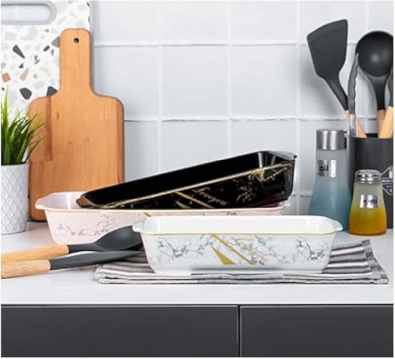 طقم أواني لوتس مستطيلة من البورسلين، مكون من 3 قطع، متعدد الألوان (6 أطباق فطائر + 6 أطباق جاتوه + 6 أطباق حساء + 6 أطباق + طبق كبير + طبق صغير)