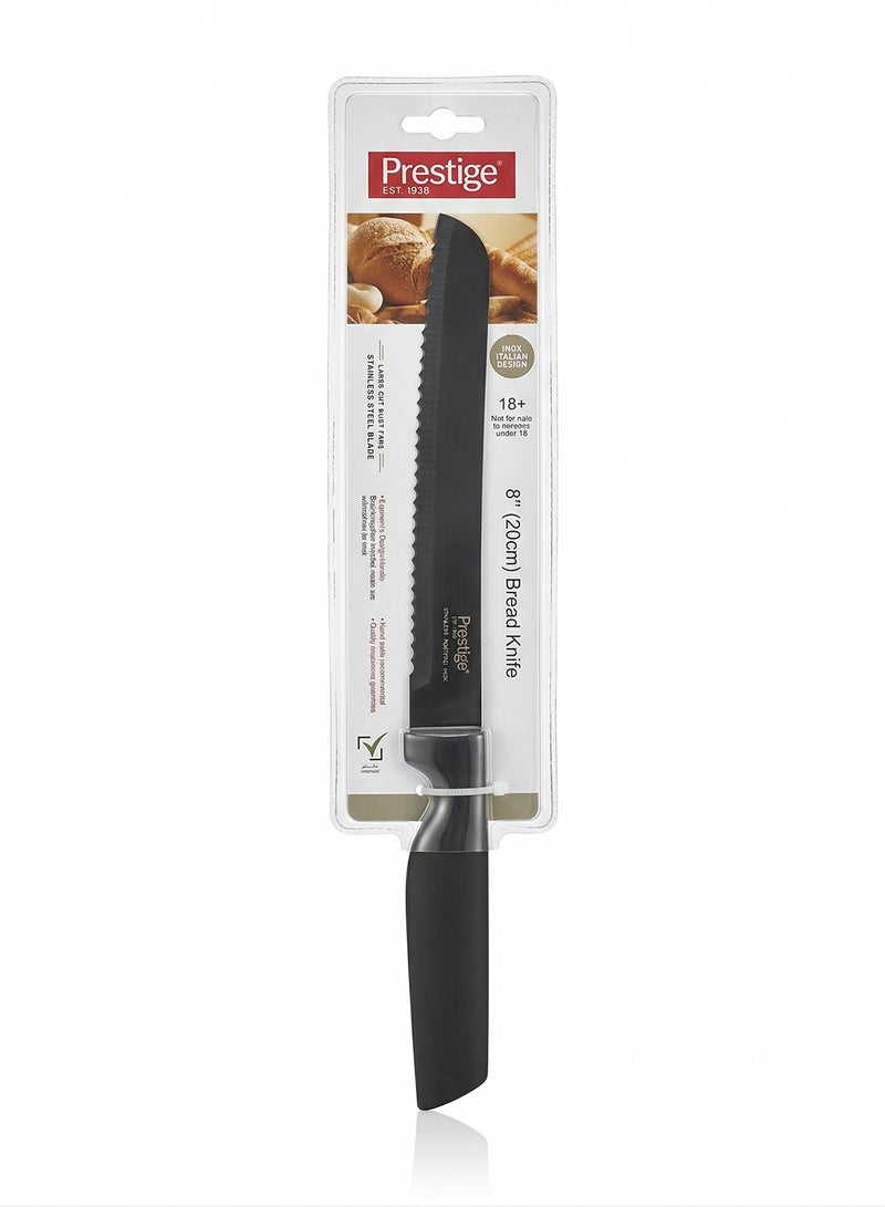 Bread Knife Silver/Black 20cm