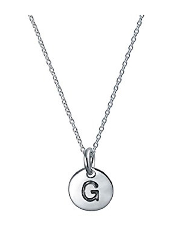 NIBEMINENT 925 Sterling Silver G Initial Disc Pendant Necklace - Image 1