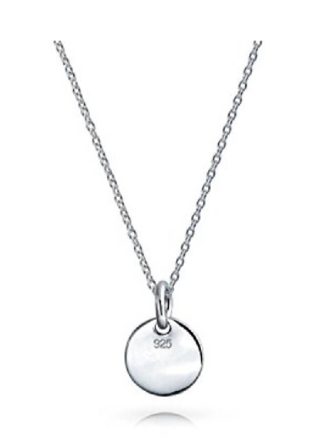 NIBEMINENT 925 Sterling Silver G Initial Disc Pendant Necklace - Image 2