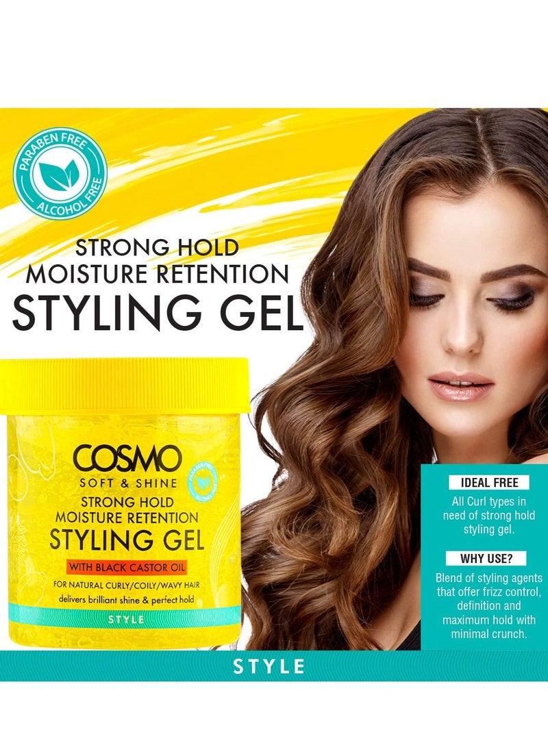 COSMO Soft & Shine Strong Hold Moisturize Retention Styling Gel 450g - Image 2
