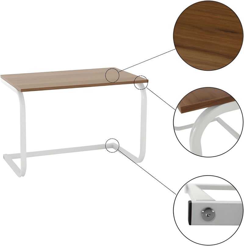 2-Tier Microwave Rack in Metal and Wood – Stylish Kitchen Organizer for Space Saving and Utensil Storage - Image 3