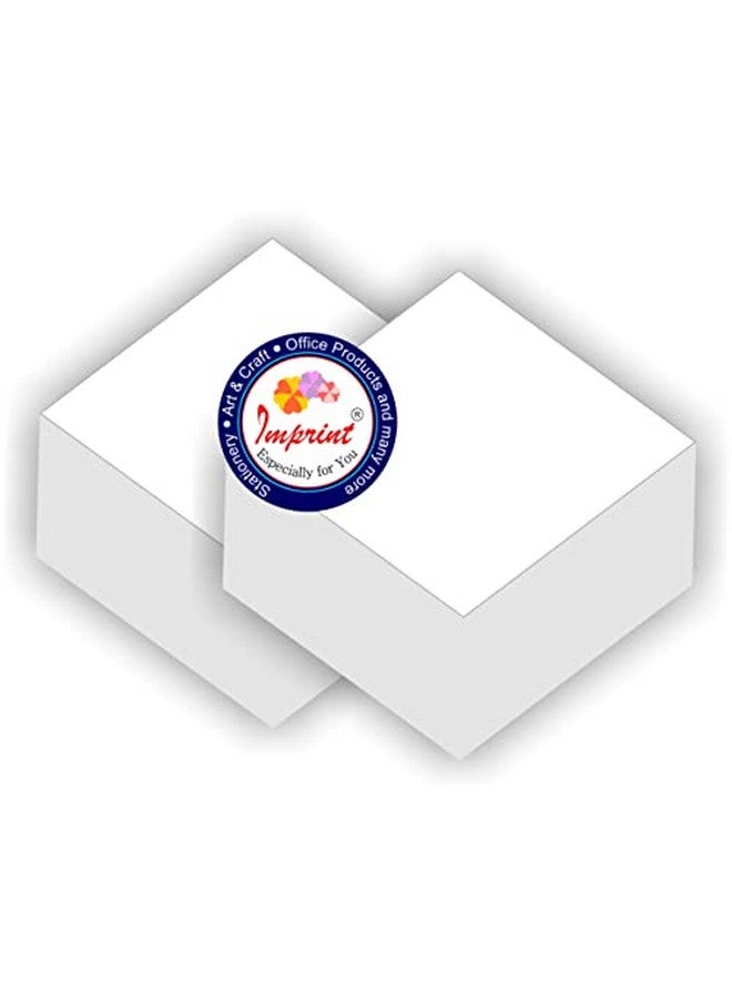 IMPRINT Blank White 3.5 Inch X 3.5 Inch Note Cube Refills (Not Sticky and Not Glued On Any Side), Memo Jotter Block 500 Plain WHITE LOOSE Paper Note, Pack of 2 - Image 1