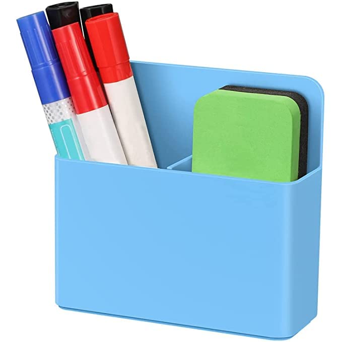 TurtleGrip Magnetic Marker Holder for Whiteboard & Refrigerator – Pen Pencil Storage Organizer for Office, School, Home & Locker (Blue, Pack of 1) - Image 1