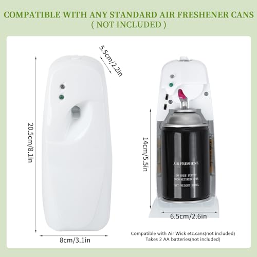 Bigwe Automatic Air Freshener Dispenser, Home indoor Wall-mounted Automatic Adjustable Fragrance Aerosol Sprayer for Bathroom, Hotel, Office and Public Area,White,Air Freshener Spray Refill not included - Image 2