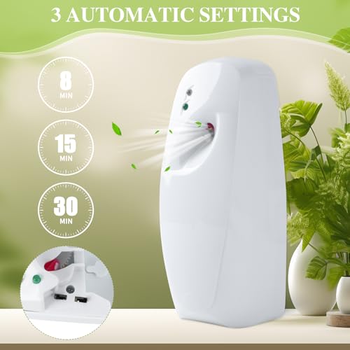 Bigwe Automatic Air Freshener Dispenser, Home indoor Wall-mounted Automatic Adjustable Fragrance Aerosol Sprayer for Bathroom, Hotel, Office and Public Area,White,Air Freshener Spray Refill not included - Image 3