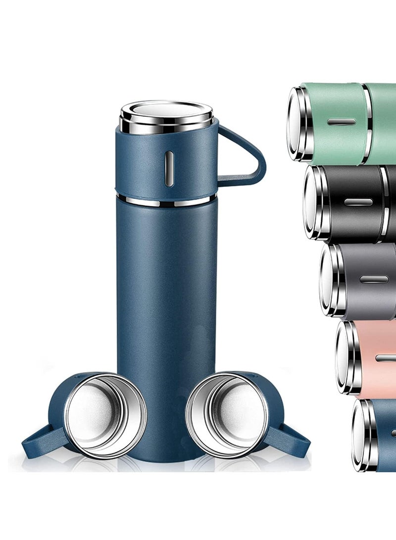 ELTRAZONE Vacuum Insulated Flask 500ml/17.6oz Stainless Steel Thermo Bottle with Cup for Coffee Water Hot and Cold Drink Flasks. (Blue) - Image 1