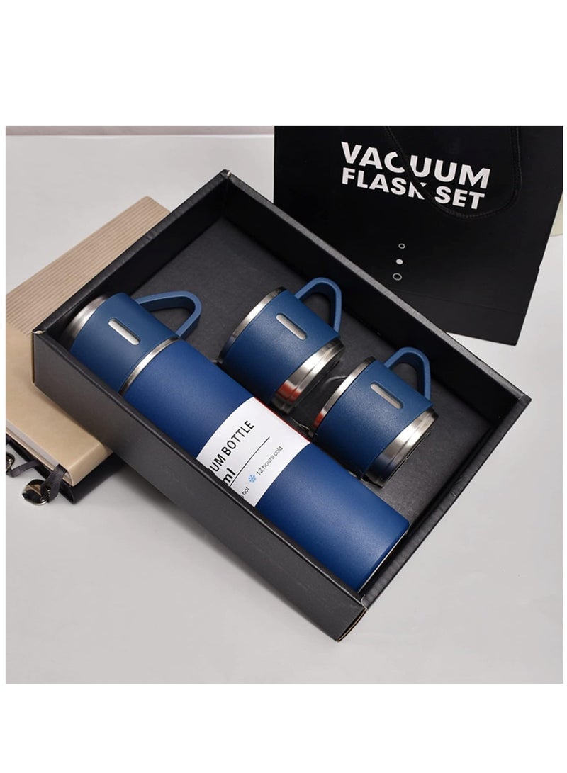 ELTRAZONE Vacuum Insulated Flask 500ml/17.6oz Stainless Steel Thermo Bottle with Cup for Coffee Water Hot and Cold Drink Flasks. (Blue) - Image 2