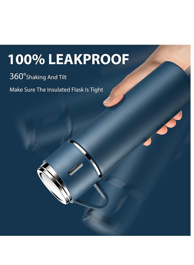 ELTRAZONE Vacuum Insulated Flask 500ml/17.6oz Stainless Steel Thermo Bottle with Cup for Coffee Water Hot and Cold Drink Flasks. (Blue) - Image 5