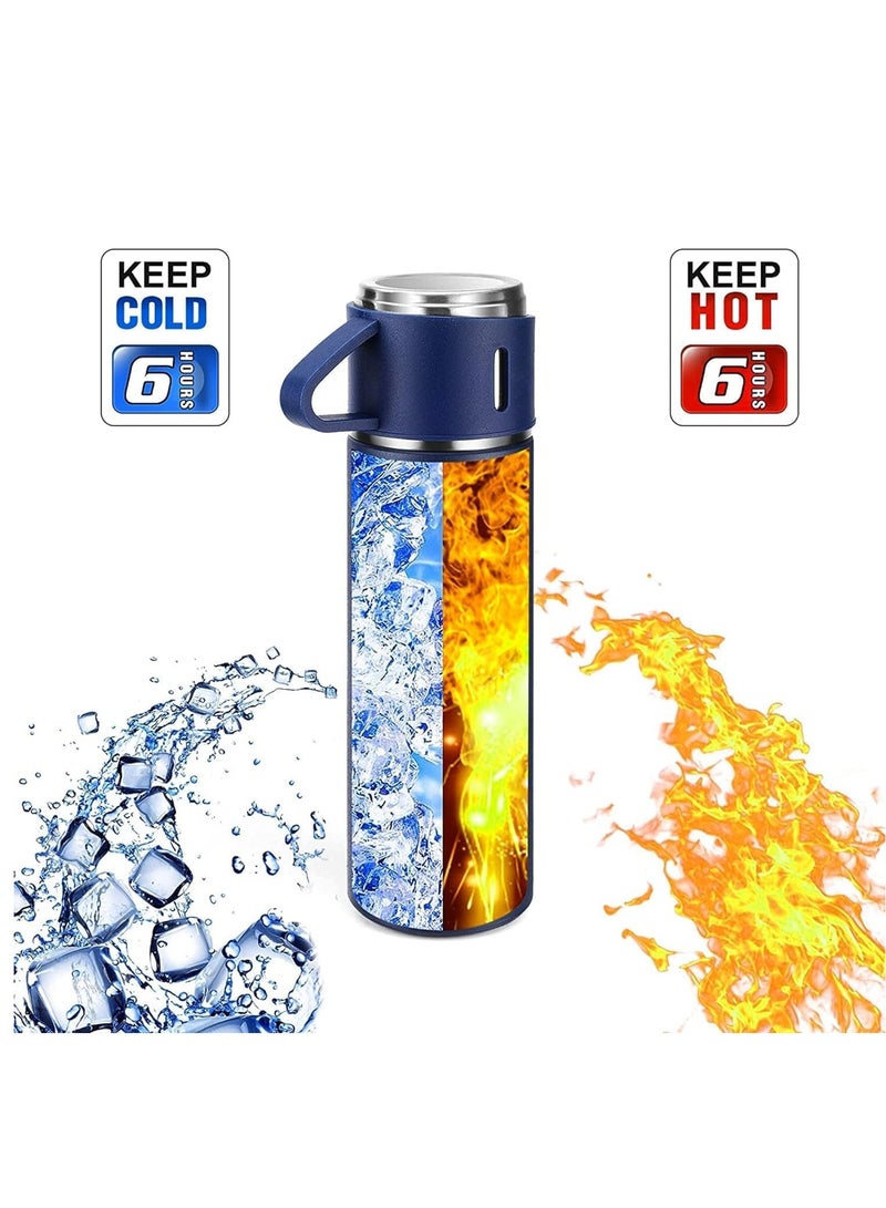 ELTRAZONE Vacuum Insulated Flask 500ml/17.6oz Stainless Steel Thermo Bottle with Cup for Coffee Water Hot and Cold Drink Flasks. (Blue) - Image 4