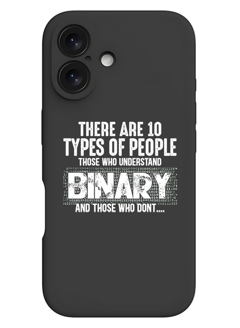 Theodor Protective Slim Fit Case Liquid Silicone Cover with Full Body Protection Anti-Scratch Shockproof Case For Apple iPhone 17 (Black) Binary White - Image 1