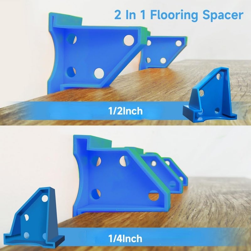 40Pcs Flooring Spacers Set, 2-in-1 Adjustable Spacers with 1/2 & 1/4 Gaps for Laminate, Vinyl, Wood & Tile Floors - Image 5