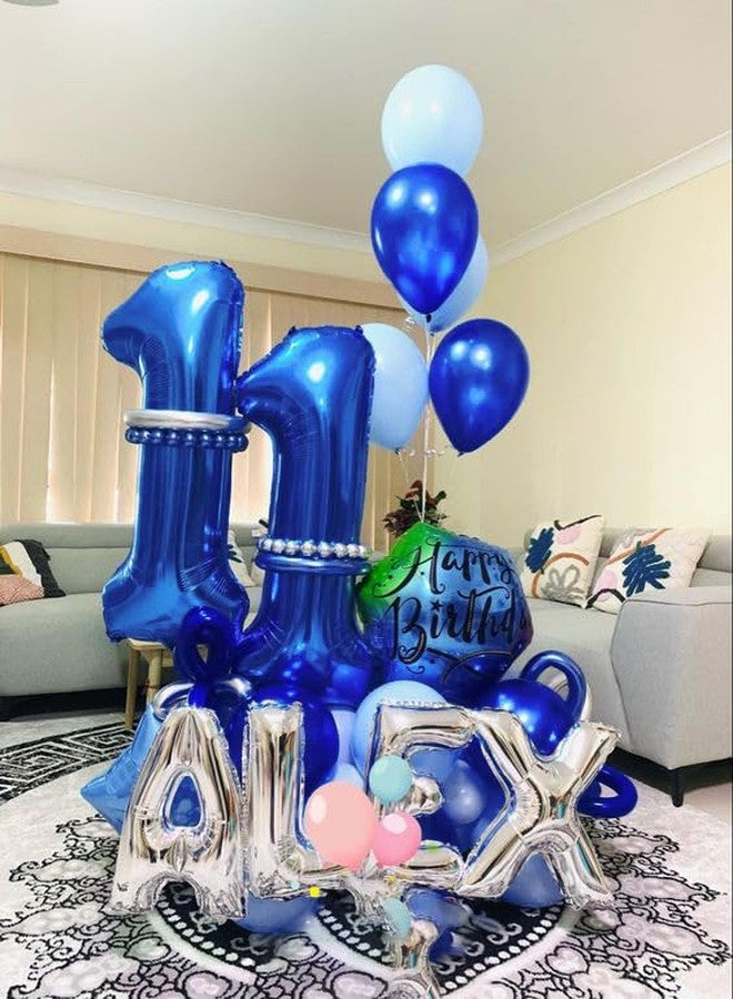 IWERP Navy Blue Number 11 Balloon 40 inch, 11 Number Balloon, 11th Navy Blue Birthday Decorations, 11 Year Old Girls Boys Blue Party Supplies - Image 2