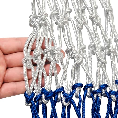 WNE Jaliwale Professional Basketball Nets Heavy Duty Outdoor, 12 Loops, Blue-Red-White Multi-Colour net (2 Pieces of Net/One Pair) - Image 5