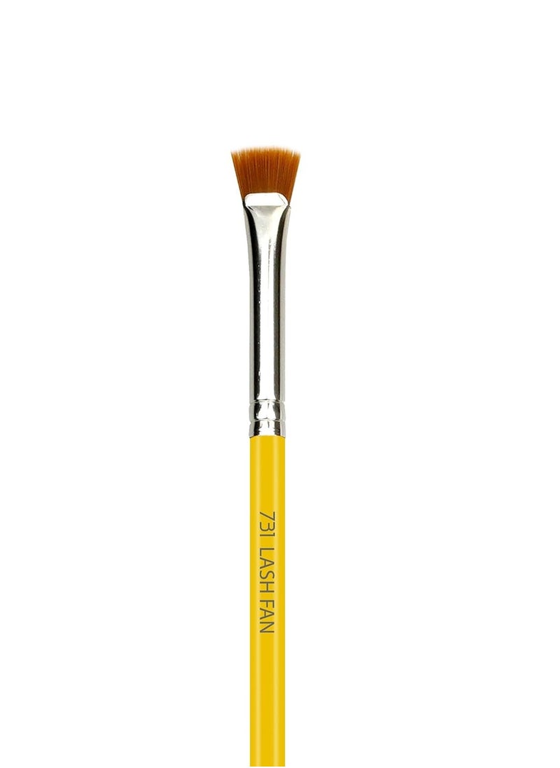 Bdellium Tools Bdellium Tools Professional Makeup Brush - Studio Series 731 Mascara Fan - With Soft Synthetic Fibers, For Applying Mascara (Yellow, 1pc)  - Image 3