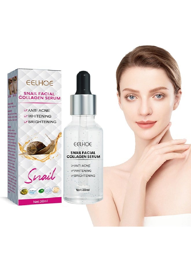 EELHOE Snail Facial Collagen Serum,Anti Acne & Whitening and Brightening Snail Collagen Booster Serum, Facial Serum Anti Aging with Collagen Booster 30ml  - Image 1