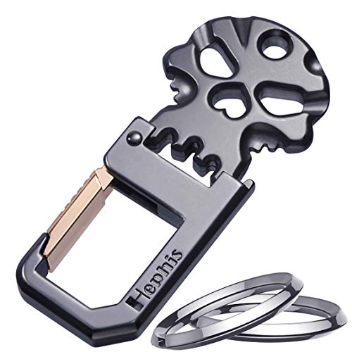 Hephis Solid Keychain with Handy Bottle Opener,Heavy Duty Key Management,Durable Car Key Chains for Men and Women(Matte Black and Gold) - Image 1