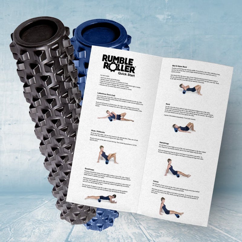 RUMBLE ROLLER رومبلرولر رولر فوم أصلي مزخرف - علاج تدليك الأنسجة العميقة، تدليك ذاتي لإطلاق العضلات (رومبلرولر 12" حجم مدمج رولر فوم أصلي) - Image 2