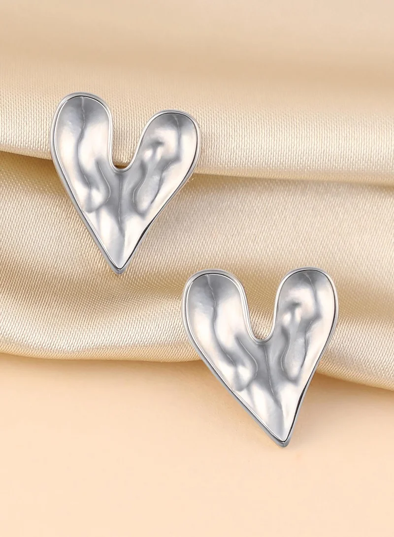 Textured Heart Earrings