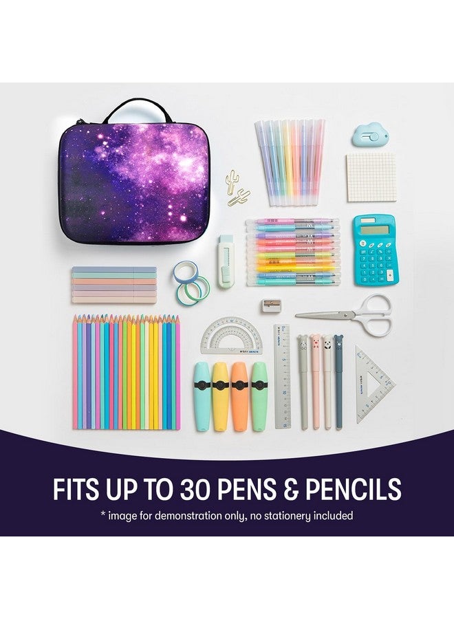 زيبيت علبة أقلام ZIPIT جامبو للبنات | حافظة أقلام مدرسية | تتسع حتى ١١٠ أقلام | جيب أقلام كبير (بنفسجي، لون جالاكسي) - Image 4