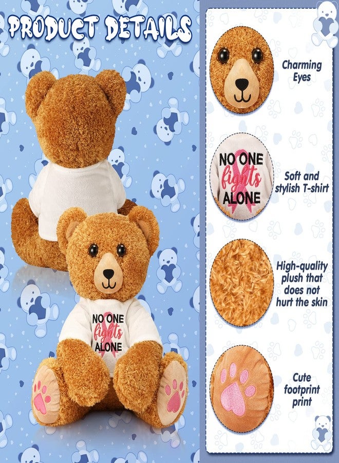 Chalyna Breast Cancer Stuffed Bear 16 Inch Plush Breast Cancer Awareness Bear Animal Pink Ribbon Bear Soft Cancer Survivor T Shirt Bear Breast Care Gift for Women - Image 5