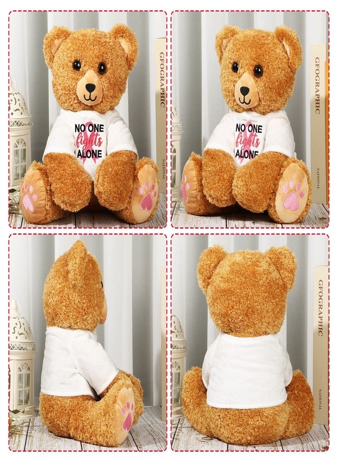 Chalyna Breast Cancer Stuffed Bear 16 Inch Plush Breast Cancer Awareness Bear Animal Pink Ribbon Bear Soft Cancer Survivor T Shirt Bear Breast Care Gift for Women - Image 4