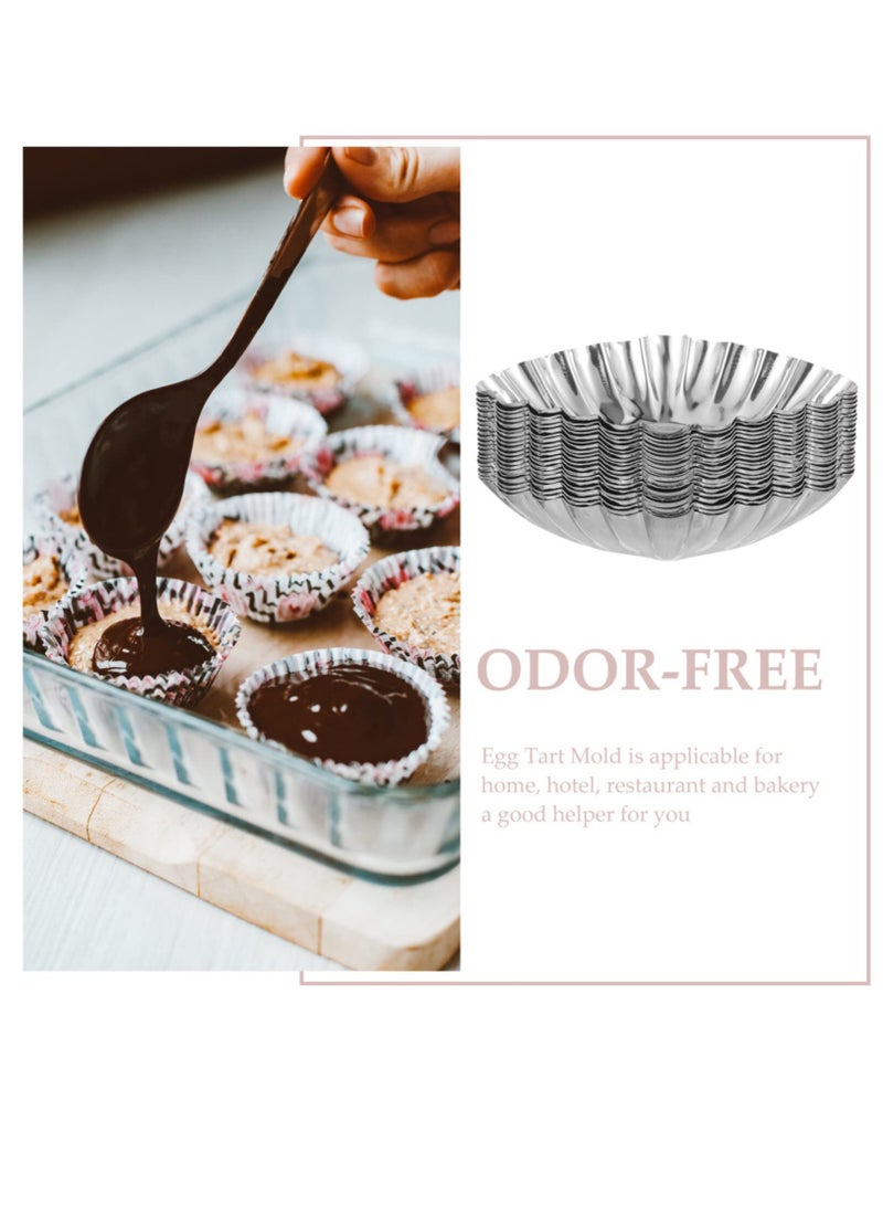 SOLARAE 20pcs Cake Cup Kitchen Things, Kitchen Stuff Stainless Steel Molds Egg Tart Making Molds Egg Tart Molds Mold Diy Tart Molds Tart Supply Household Muffin Cup Picnic Supplies - Image 5