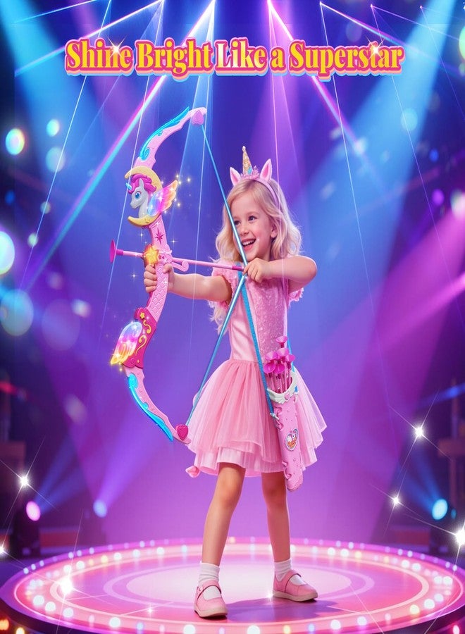 Hanroni Unicorn Toys for Girls Ages 3-12, 6 Magic Lights BowArrow(Unicorn Horn, Wings, Star, Upper & Lower Arms), Dreamy Quiver & Princess Target, 8 Pink Suction Arrow, Gift for 3 4 5 6 7 8 9 10 Year Old Girl - Image 5