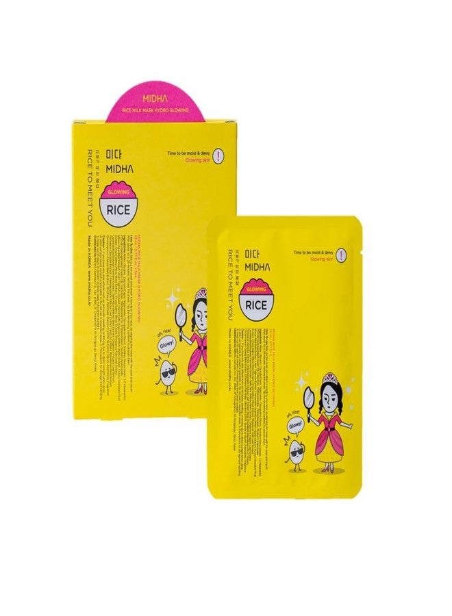 MIDHA RICE MILK MASK HYDRO GLOWING, 0.77fl.oz/23ml x 5set,for Radiant & Dewy Skin, Hydrating, Firming, Glow-Enhancing, Daily Moisture mask, Deep Nourishment, Face Sheet mask - Image 1