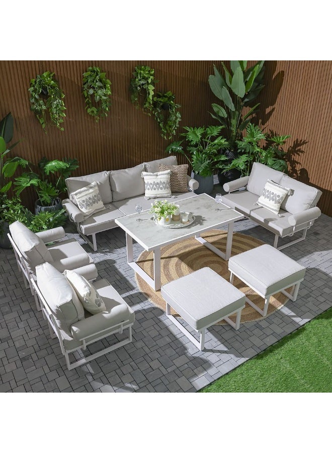 DANUBE HOME Clarke 9-Seater Outdoor Sofa Set | Steel Frame Garden Furniture | Modern Design Patio Sofaset | Outdoor Seating Table And Chairs For Lawn Garden - Image 2