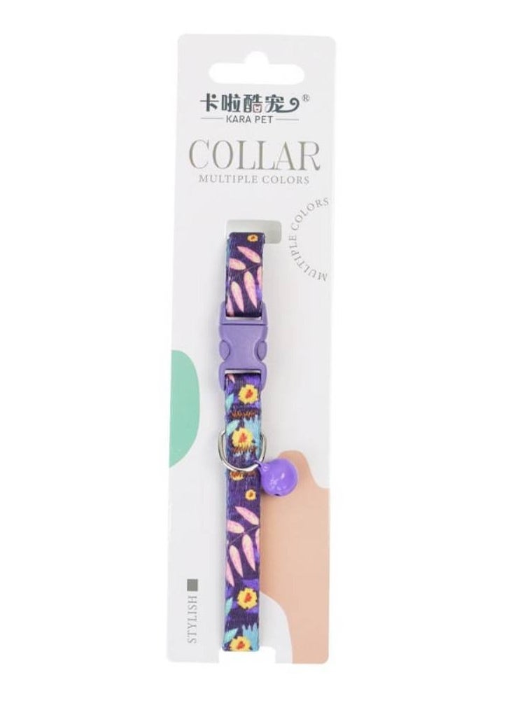 Cozy - Cozy Paws Safe Cat Collar with bell - Flower Print - Image 1