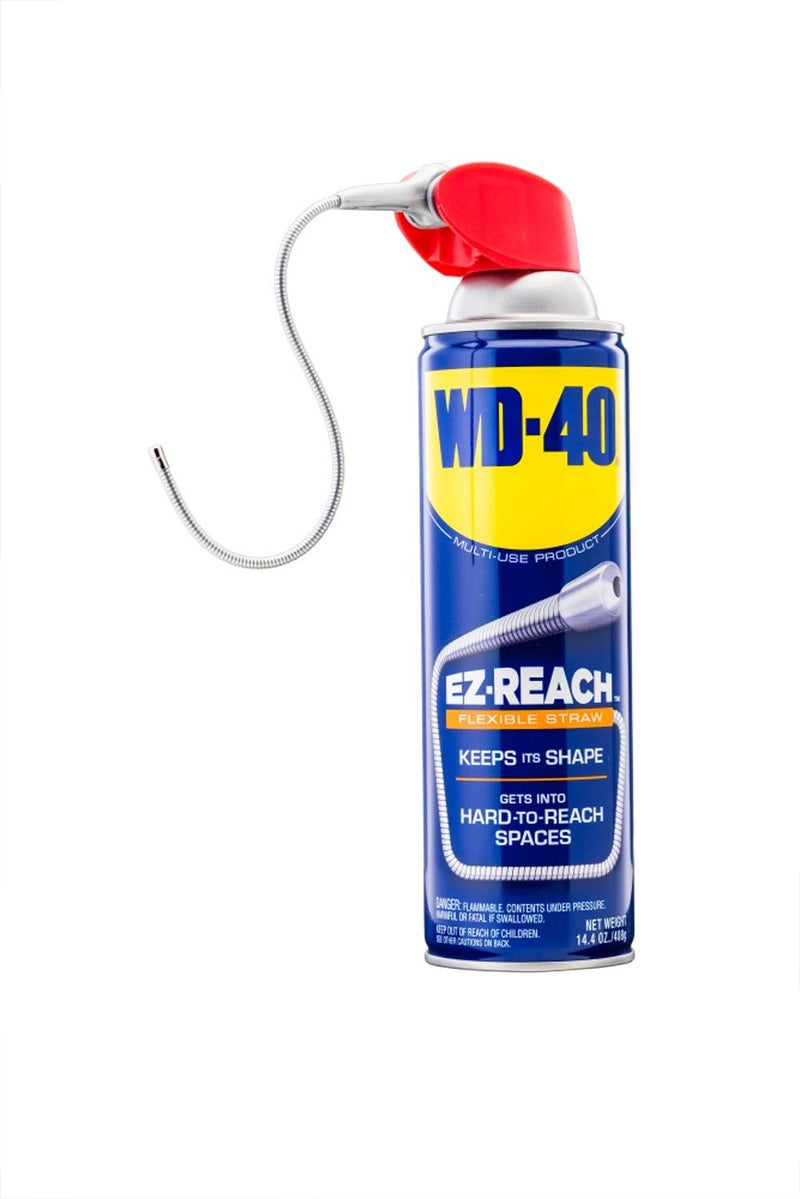 WD-40 Multi-Use Product Featuring an 8-inch Flexible Straw EZ-Reach to Help You Get to Hard to Reach Spaces to Save Time on Jobs, for Lubricating, Penetrating & Preventing Rust, 14.4 oz Spray Can - Image 1