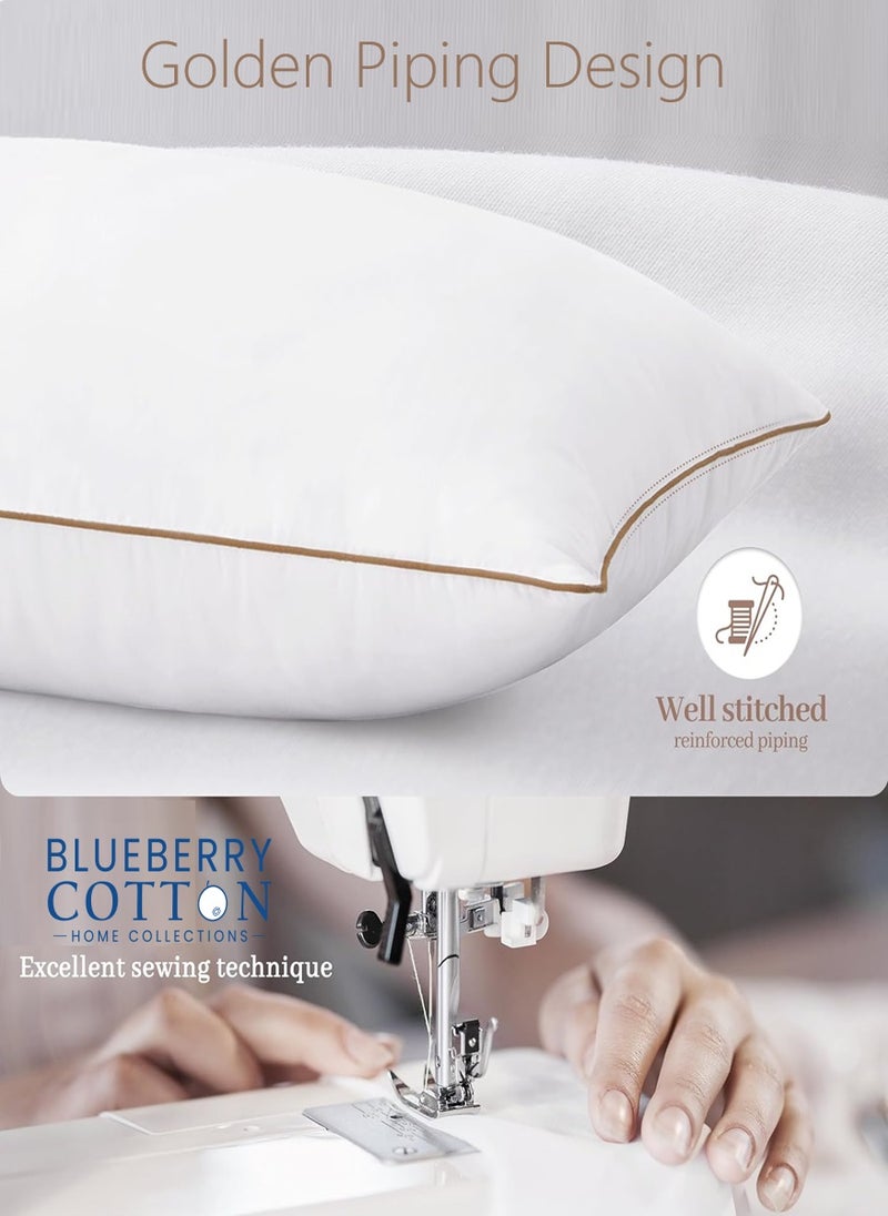 Blueberry Edge Piping Pillow- Golden Single Piping Pillow 50x70cm Made in Uae  - Image 5