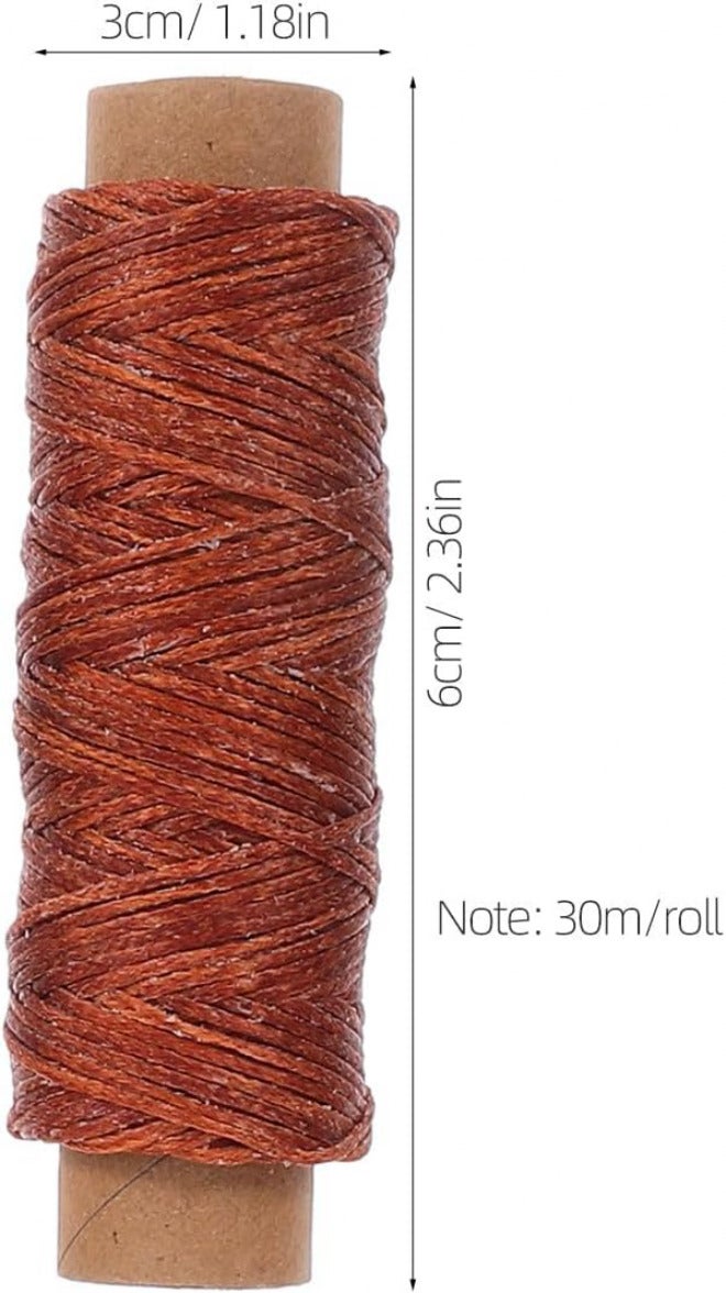 10pcs Flat Waxed Polyester Thread for Leather Sewing, Thick Sewing Waxed Cord 30m Each, Hand Stitching Craft Accessories for DIY Leatherwork - Image 2