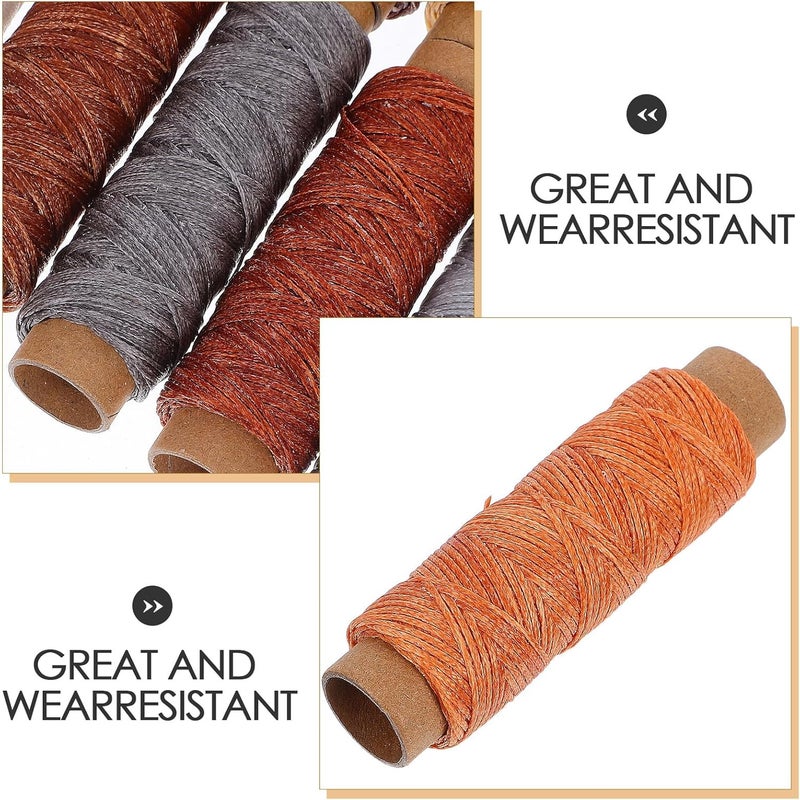 10pcs Flat Waxed Polyester Thread for Leather Sewing, Thick Sewing Waxed Cord 30m Each, Hand Stitching Craft Accessories for DIY Leatherwork - Image 3